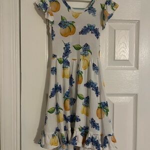 Floral Kids Dress with fruit- Bamboo
